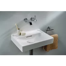   Laufen Meda porcelán kézmosó 45x35 cm túlfolyóval és csaplyuk nélkül LCC bevonattal, fehér H8151114001091