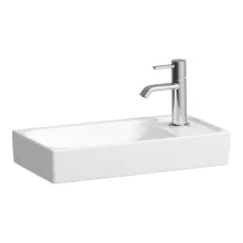   Laufen Meda porcelán kézmosó 46x23,5 cm csaplyukkal és túlfolyó nélkül LCC bevonattal, jobbos/fehér H8151134001141