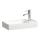 Laufen Meda porcelán kézmosó 46x23,5 cm csaplyukkal és túlfolyó nélkül LCC bevonattal, jobbos/fehér H8151134001141
