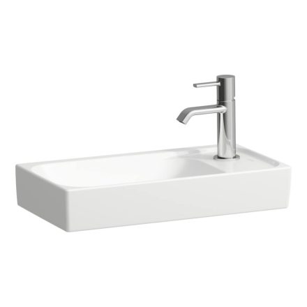 Laufen Meda porcelán kézmosó 46x23,5 cm csaplyuk és túlfolyó nélkül, jobbos/matt fehér H8151137571121