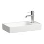 Laufen Meda porcelán kézmosó 46x23,5 cm csaplyuk és túlfolyó nélkül, jobbos/matt fehér H8151137571121
