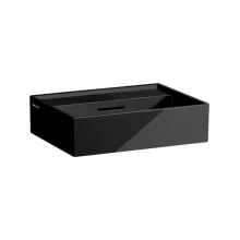   Laufen Kartell by Laufen mosdó csaplyuk nélkül 45x34 cm túlfolyóval, fényes fekete H8153300201091