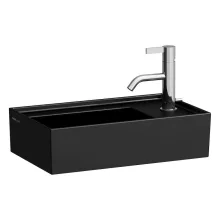   Laufen Kartell by Laufen jobbos kézmosó 1 csapfurattal 46x28 cm, matt fekete H8153347161111