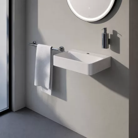 Laufen Pro X procelán kézmosó 45x34 cm csaplyukkal és túlfolyó nélkül, fehér kivitelben