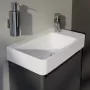 Laufen Pro X kompakt porcelán 48x28 cm kézmosó csaplyukkal és túlfolyó nélkül, jobbos/fehér 