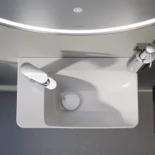 Laufen Pro X kompakt porcelán 48x28 cm kézmosó csaplyukkal és túlfolyó nélkül, balos/fehér 