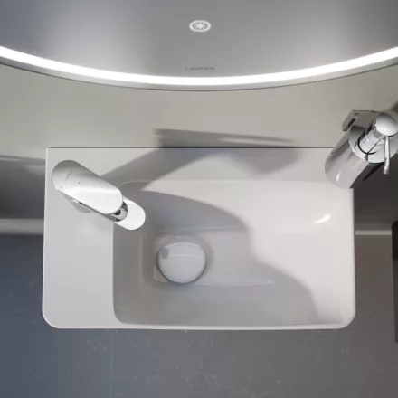 Laufen Pro X kompakt porcelán 48x28 cm kézmosó csaplyukkal és túlfolyó nélkül, balos/fehér 