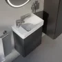 Laufen Pro X kompakt porcelán 48x28 cm kézmosó csaplyukkal és túlfolyó nélkül, balos/fehér 