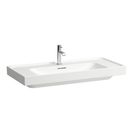 Laufen Meda porcelán mosdó csiszolt alsó felülettel 100x46 cm túlfolyóval és csaplyuk nélkül, LCC bevonattal, fehér H8161194001091
