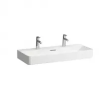   Laufen Val matt fehér mosdó csiszolt alsó felülettel 95x42 cm, 2 csaplyukkal H8162877571071