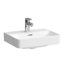 Laufen Pro X porcelán mosdó csiszolt alsó felülettel 45x34 cm csaplyukkal és túlfolyóval, fehér kivitelben
