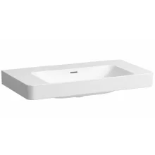 Laufen Pro X porcelán mosdó csiszolt alsó felülettel 85x46 cm, csaplyuk nélkül és túlfolyóval, fehér kivitelben.