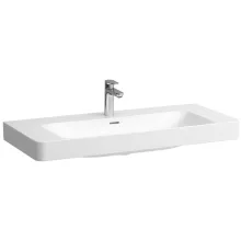 Laufen Pro X porcelán mosdó csiszolt alsó felülettel 105x46 cm, csaplyukkal és túlfolyóval, fehér kivitelben.
