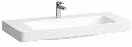 Laufen Pro X porcelán mosdó csiszolt alsó felülettel 105x46 cm, csaplyukkal és túlfolyó nélkül, fehér kivitelben.