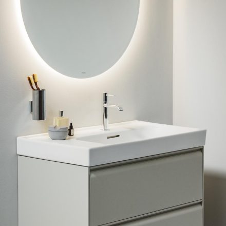 Laufen Meda porcelán aszimmetrikus mosdó 80x46 cm csaplyukkal és túlfolyóval, jobbos/fehér H8171150001041