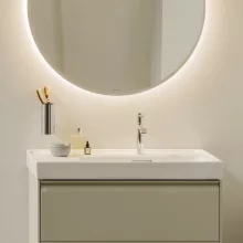   Laufen Meda porcelán mosdó 80x46 cm csaplyukkal és túlfolyóval LCC bevonattal, jobbos/fehér H8171154001041