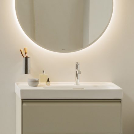 Laufen Meda porcelán mosdó 80x46 cm csaplyukkal és túlfolyóval LCC bevonattal, jobbos/fehér H8171154001041