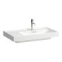 Laufen Meda porcelán mosdó 80x46 cm csaplyukkal és túlfolyóval LCC bevonattal, jobbos/fehér H8171154001041