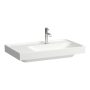 Laufen Meda porcelán mosdó 80x46 cm csaplyukkal és túlfolyó nélkül LCC bevonattal, jobbos/fehér H8171154001111