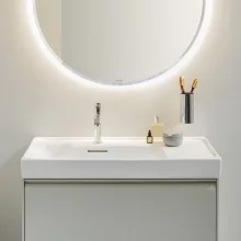   Laufen Meda porcelán mosdó 80x46 cm csaplyukkal és túlfolyóval LCC bevonattal, balos/fehér H8171164001041