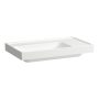 Laufen Meda porcelán mosdó 80x46 cm túlfolyóval és csaplyuk nélkül LCC bevonattal, balos/fehér H8171164001091