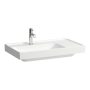 Laufen Meda porcelán mosdó 80x46 cm 3 csaplyukkal és túlfolyó nélkül LCC bevonattal, balos/fehér H8171164001581