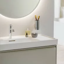   Laufen Meda porcelán aszimmetrikus mosdó 80x46 cm csaplyukkal és túlfolyóval, balos/matt fehér H8171167571041