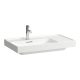 Laufen Meda porcelán aszimmetrikus mosdó 80x46 cm 3 csaplyukkal és túlfolyóval, balos/matt fehér H8171167571081