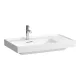 Laufen Meda porcelán aszimmetrikus mosdó 80x46 cm túlfolyóval és csaplyuk nélkül, balos/matt fehér H8171167571091