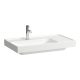 Laufen Meda porcelán aszimmetrikus mosdó 80x46 cm csaplyukkal és túlfolyó nélkül, balos/matt fehér H8171167571111