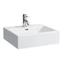 Laufen Living City kerámia mosdó csiszolt alsó felülettel 50x46 cm egy csaplyukkal és túlfolyóval, fehér H8174320001041