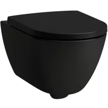 Laufen Pro X csendes öblítésű fali kerámia WC csésze Rimless, matt fekete kivitelben.