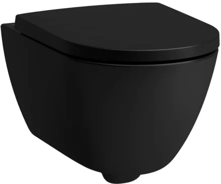 Laufen Pro X csendes öblítésű fali kerámia WC csésze Rimless, matt fekete kivitelben.
