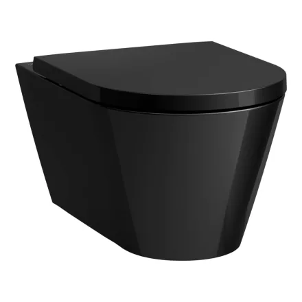 Laufen Kartell by Laufen Fali kerámia WC csésze Rimless, csendes öblítésű, fényes fekete H8213310200001