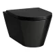 Laufen Kartell by Laufen Fali kerámia WC csésze Rimless, csendes öblítésű, fényes fekete H8213310200001