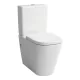Laufen Meda porcelán peremnélküli monoblokk WC csésze 36x68 cm oldalsó vízbekötéssel, LCC bevonattal, fehér H8241114002311