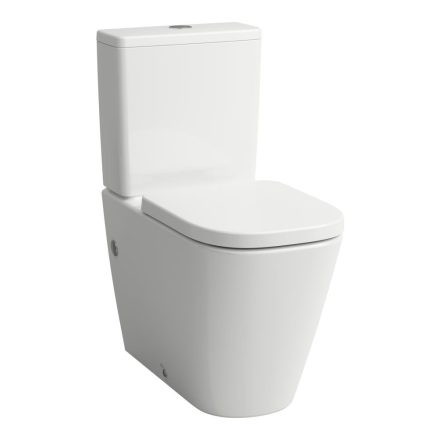 Laufen Meda porcelán peremnélküli monoblokk WC csésze 36x68 cm oldalsó vízbekötéssel, matt fehér H8241117572311
