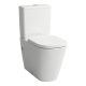 Laufen Meda porcelán peremnélküli monoblokk WC csésze 36x68 cm oldalsó vízbekötéssel, matt fehér H8241117572311