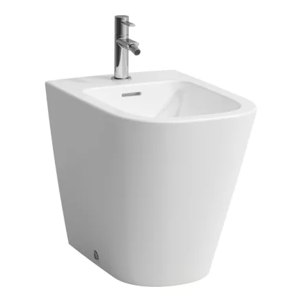 Laufen Meda falhoz illeszthető álló porcelán bidé csaplyukkal, LCC bevonattal, fehér H8321114003021