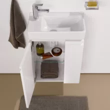   Laufen Pro S bal oldali kézmosó 48x28 cm, fényes fehér alsószekrénnyel H8629654751041