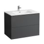 Laufen Base matt antracitszürke 2 fiókos alsószekrény 80 Pro S mosdóval H8649612661041