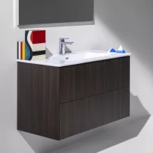   Laufen Base sötét szil alsószekrény Slim mosdóval 99x49,2x59 cm kettő fiókkal H8649622631041