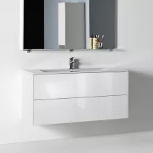   Laufen Base matt fehér alsószekrény Slim mosdóval 119,2x49,2x59 cm kettő fiókkal H8649632601041