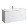 Laufen Base matt fehér alsószekrény Slim mosdóval 119,2x49,2x59 cm kettő fiókkal H8649632601041