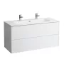 Laufen Base fényes fehér alsószekrény Slim mosdóval 119,2x49,2x59 cm kettő fiókkal H8649632611071