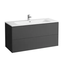   Laufen Base matt antracitszürke alsószekrény Slim mosdóval 119,2x49,2x59 cm kettő fiókkal H8649632661041