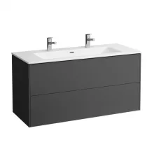   Laufen Base matt antracitszürke alsószekrény Slim mosdóval 119,2x49,2x59 cm kettő fiókkal H8649632661071
