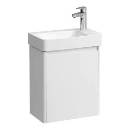 Laufen Pro X 1 ajtós fali alsószekrény porcelán kézmosóval 48x60 cm, jobbos/fényes fehér