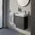 Laufen Pro X 1 ajtós fali alsószekrény porcelán kézmosóval 48x60 cm, jobbos/szürke kivitelben