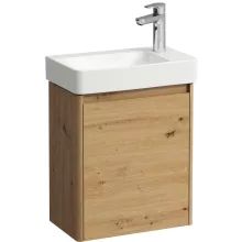 Laufen Pro X 1 ajtós fali alsószekrény porcelán kézmosóval 48x60 cm, jobbos/vad tölgy kivitelben